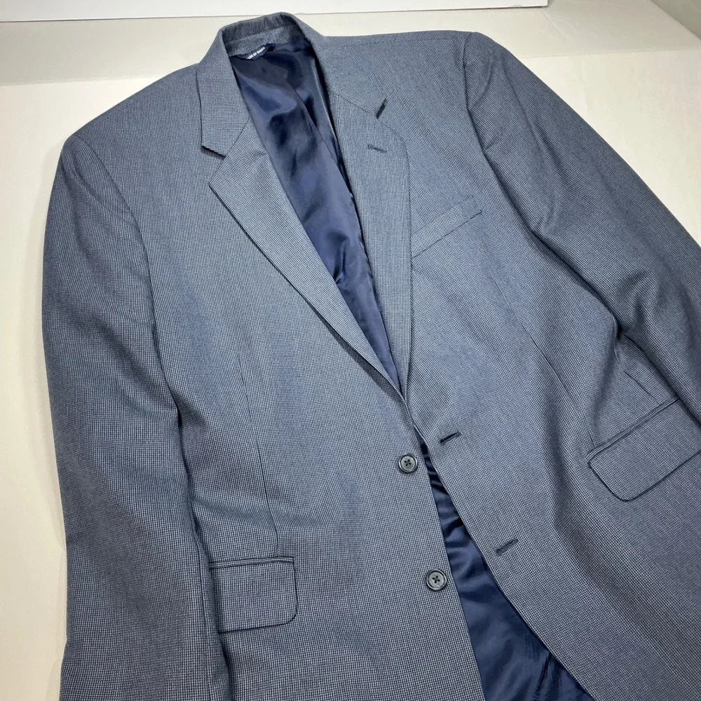 Croft & Barrow Men's 44L Blue‎ Patterned Classic Fit Blazer Sport Coat Jacket